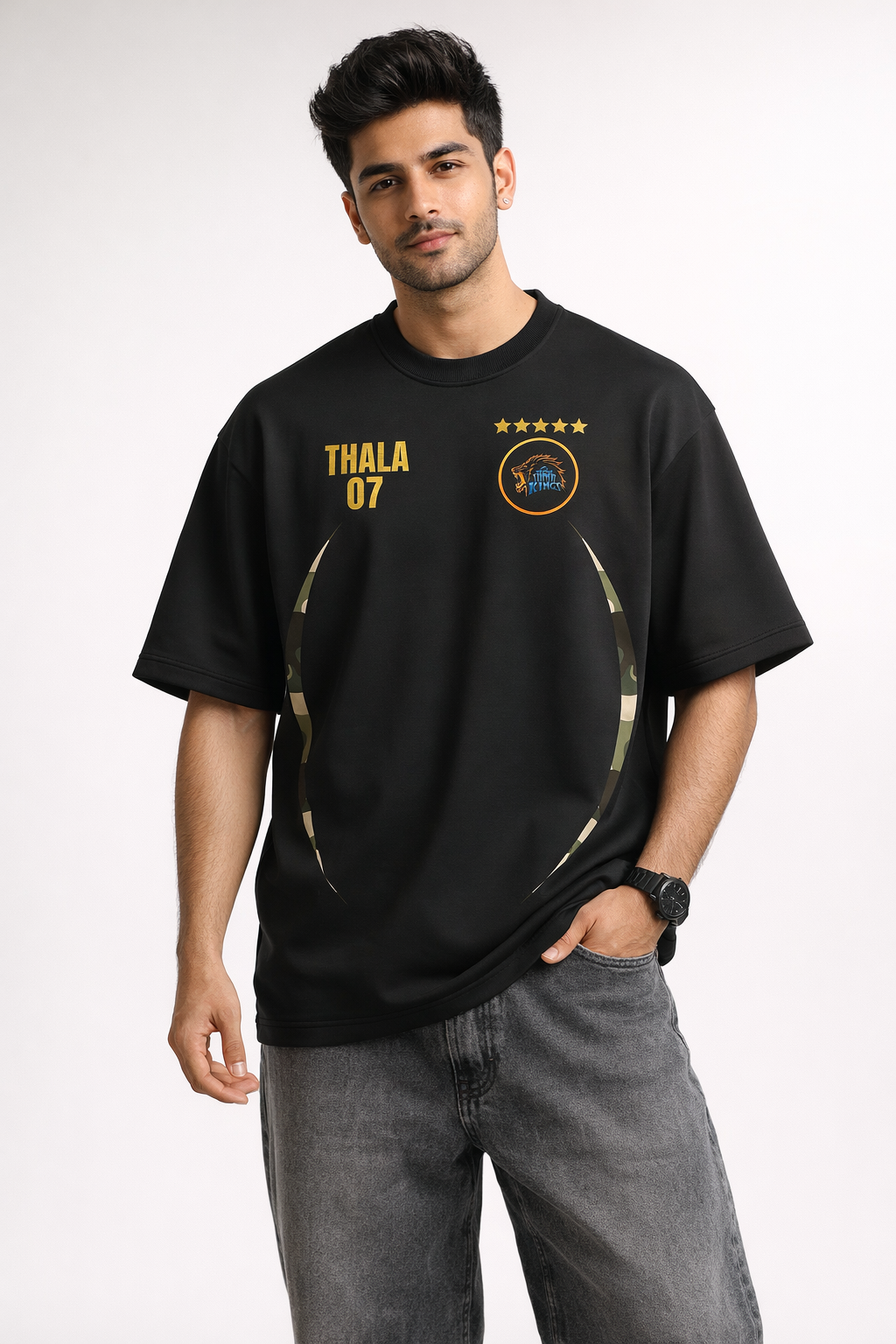 Captain 07 Oversized Tee – 220 GSM Premium Cotton