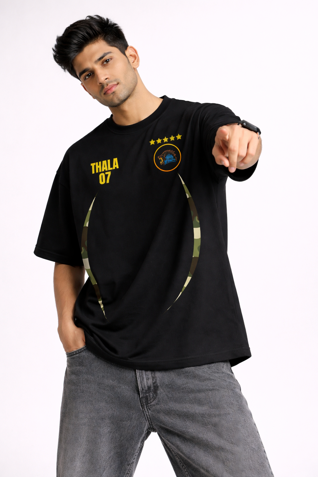 Captain 07 Oversized Tee – 220 GSM Premium Cotton