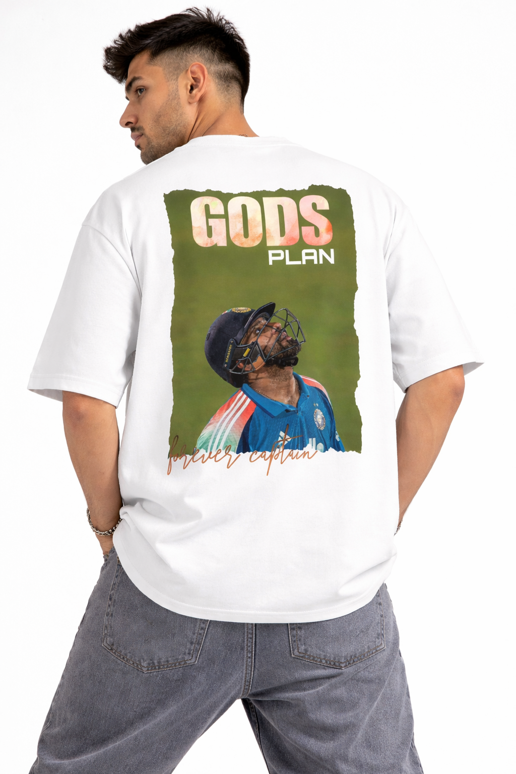 Rohit “God’s Plan – Forever Captain” Oversized T-Shirt